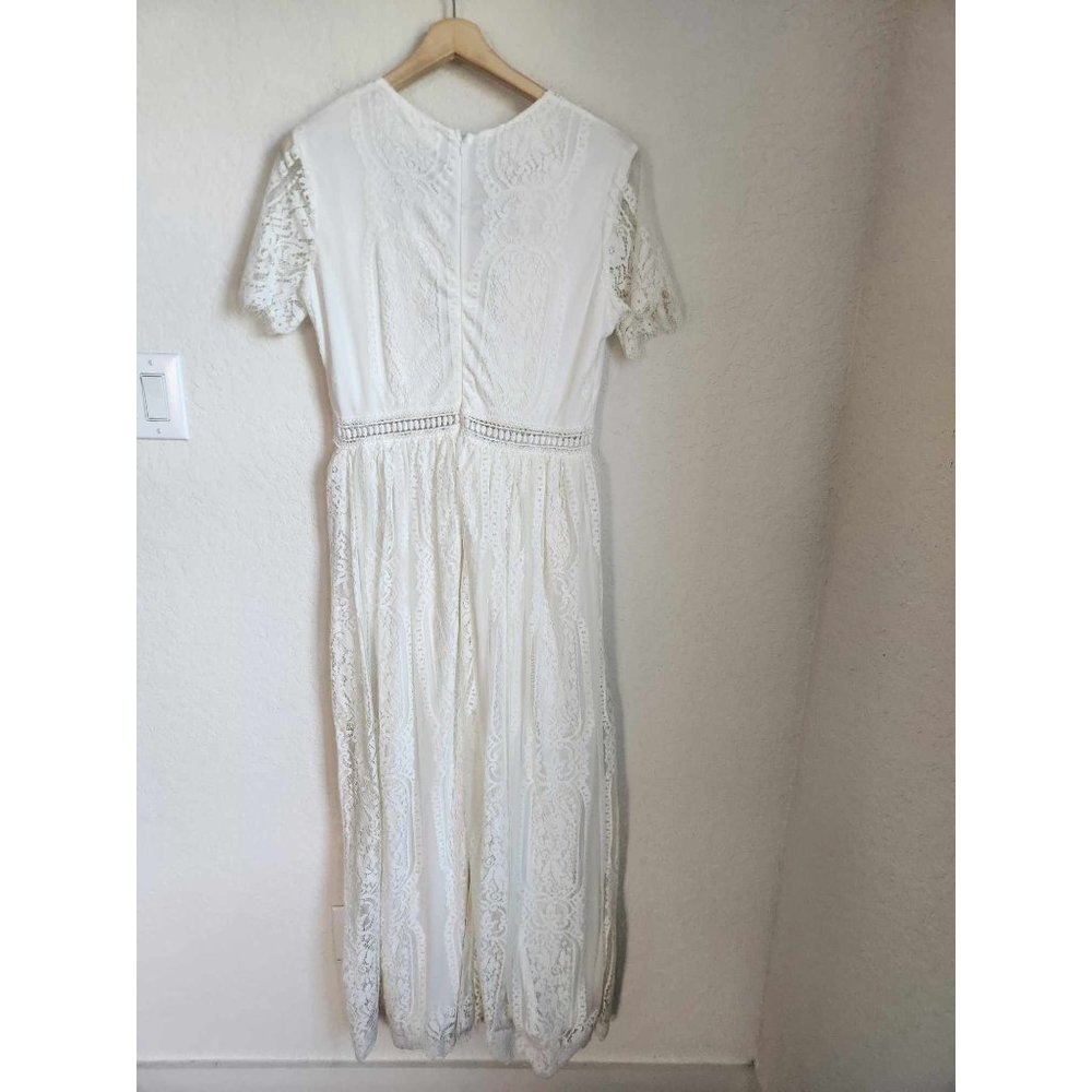 Bella Ella Lace White Maxi Dress Size Large New with tags - Picture 7 of 11